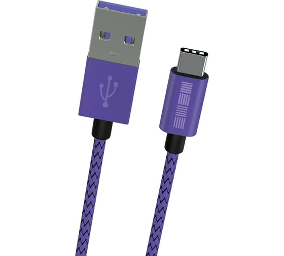 Кабель InterStep TypeC-USBA USB3.0 Ultra Violet нейлон 1,0м, M-M 58530 1