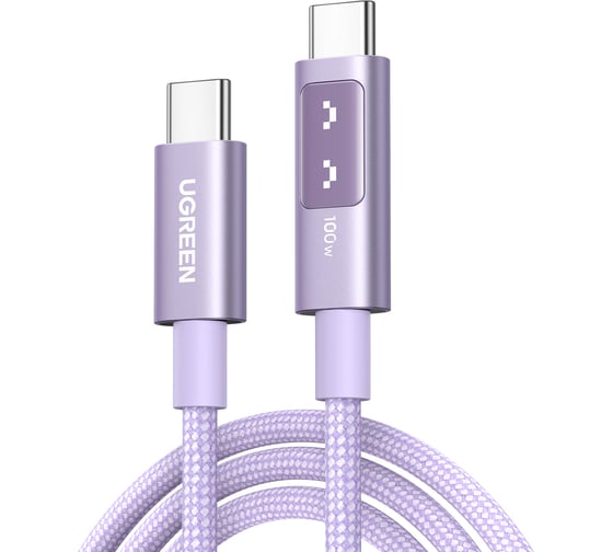 Кабель UGREEN L509 65092 UNO Type C 2.0 Male To Type C 2.0 Male 5A Data Cable. Длина: 1м. Цвет: розовый 65092_ 1