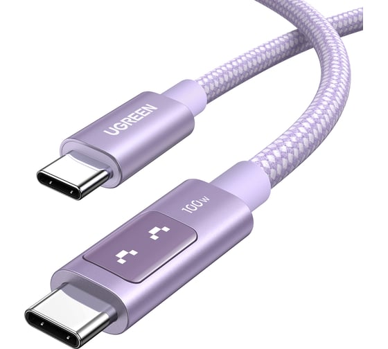 Кабель UGREEN L509 65216 UNO Type C 2.0 Male To Type C 2.0 Male 5A Data Cable. Длина: 2м. Цвет: розовый 65216_