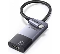 Адаптер UGREEN однонаправленный CM675 55330 Unidirectional USB-C to HDMI 4K60Hz с функцией быстрой зарядки 100W PD Fast Charging Adapter. Длина: 2м. Цвет: серый 55330_