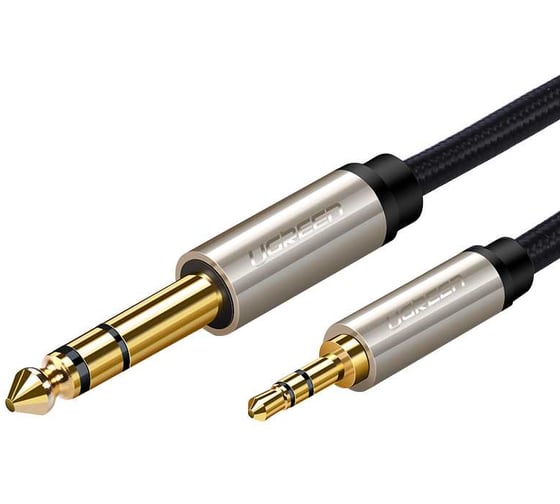 Кабель UGREEN AV127 10630 3.5mm to 6.35mm TRS Stereo Audio Cable. Длина: 5м. Цвет: серый 10630_