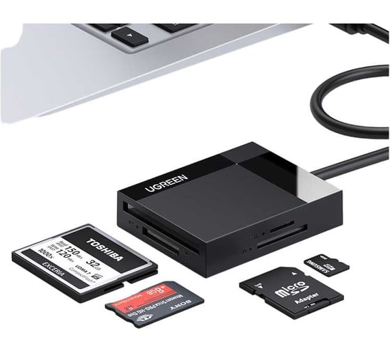 Кардридер UGREEN CR125 30333 USB 3.0 All-in-One Card Reader. Длина 50 см. Цвет: серый 30333_