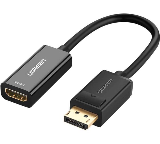 Конвертер UGREEN MM137 DP To HDMI Female Converter 4Kх2K 60HZ. Длина: 25 см. Цвет: черный 70694