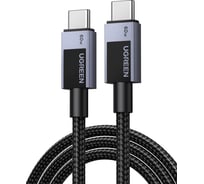Кабель UGREEN L524 55764 USB-C to USB-C PD 3A Fast Charging Braided Date Cable. Длина: 0,5м. Цвет: серый космос 55764_