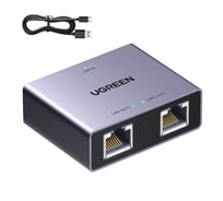 Сплиттер UGREEN NW301 45311 Gigabit Ethernet Splitter 1 to 2. Цвет: серый 45311_