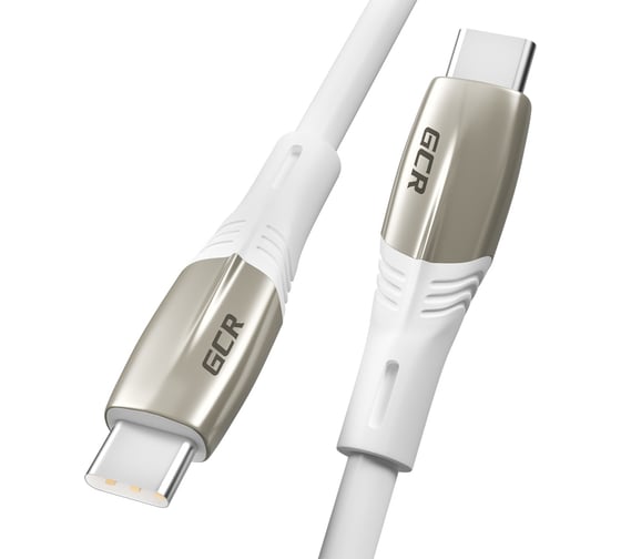 Кабель GCR 1.0m Type C-C MERCEDES PD18W, быстрая зарядка, белый TPE, белый ПВХ, 28/ 22 AWG, VIV52I513 1