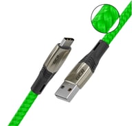 Кабель TypeC GCR 1.2m series MERCEDES, GREEN NYLON, супер быстрая зарядка, VIV51I987