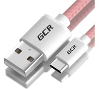Кабель TypeC GCR 1.0m для быстрой зарядки, розовый нейлон, 28/ 24 AWG, VIV51I708