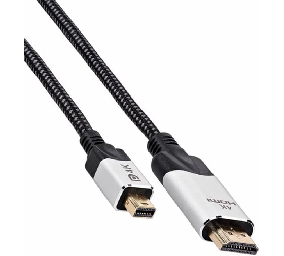 Кабель VCOM Mini DisplayPort HDMI медь 4K 60Hz оплетка провод высокоскоростной 3m CG615M-3.0