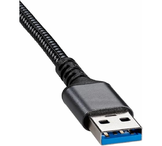 Кабель для быстрой зарядки и передачи данных VCOM USB TYPE C/TYPE A, до 10 Гб/сек, PowerDelivery, 27 W, 3А, проводник медь, в оплётке, 3m CU401M-3M