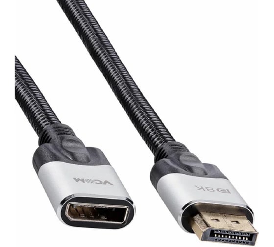 Удлинитель VCOM DisplayPort 1.4 M/F 8K 60Hz, кабель, провод медь, в оплётке, сверхскоростной, 0.5m CG635F-0.5