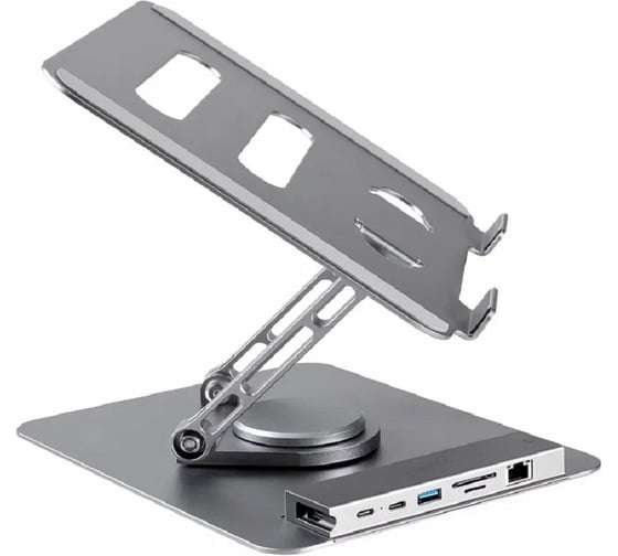 Док станция с подставкой Telecom HDMI TYPE C USB A SD/TF RJ45 для ноутбука планшета поворотная TAU704