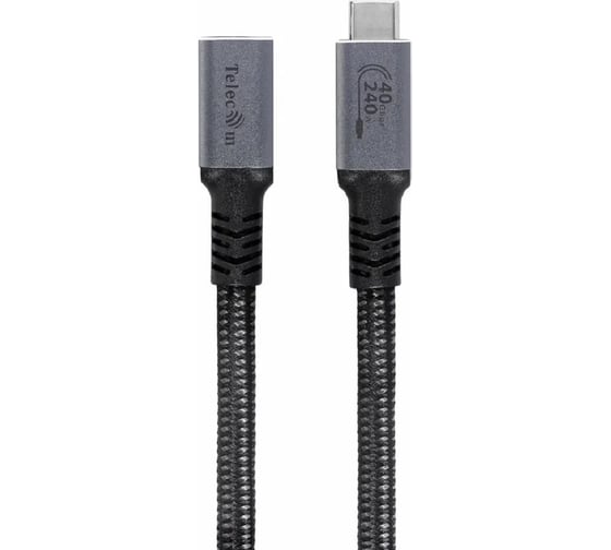 Удлинитель Telecom USB4 TYPE C 240W Power Delivery медь 8K 60Hz 40 GBps совместим с Thunderbolt3 корпус металл 0.3m TUS845-0.3M