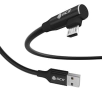Кабель GCR PREMIUM 1.3m USB 2. AM/ microB угловой правый, черный, AL case черный, 28/ 22 AWG, VIV53I432