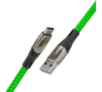 Кабель TypeC GCR 1.7m series MERCEDES, GREEN NYLON, супер быстрая зарядка, VIV51I988