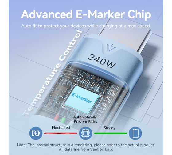 Кабель VENTION USB 2.0 CM/CM - 1м, бронза, 5А PD240W TRIJF