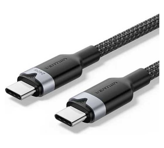 Кабель VENTION USB 2.0 CM/CM - 2м, черный, 5А PD240W TRIBH
