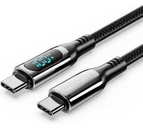 Кабель VENTION USB 2.0 CM/CM с LED дисплеем - 1.2м, черный, 5А PD100W TAYBAV