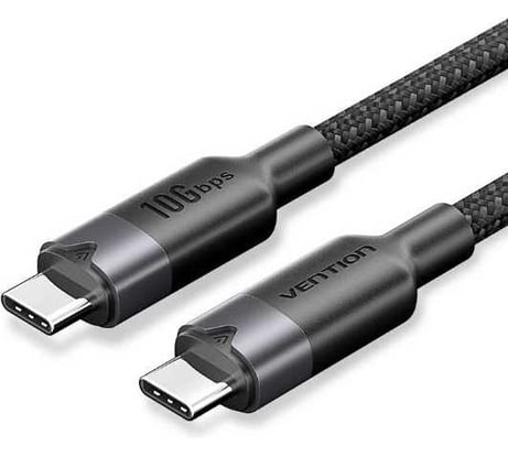 Кабель VENTION USB 3.2 Gen2 CM/CM - 1м, черный, 5А PD100W TRGBF