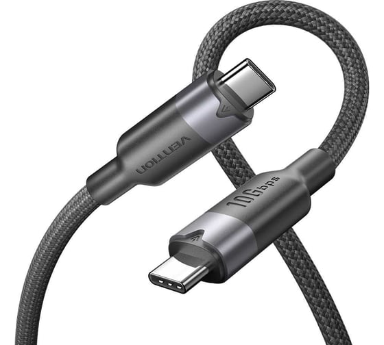 Кабель VENTION USB 3.2 Gen2 CM/CM - 1м, черный, 5А PD100W TRGBF