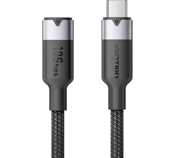 Кабель-удлинитель VENTION USB 3.2 Gen2 CM/CF - 1м, черный, 5А PD100W TRFBF