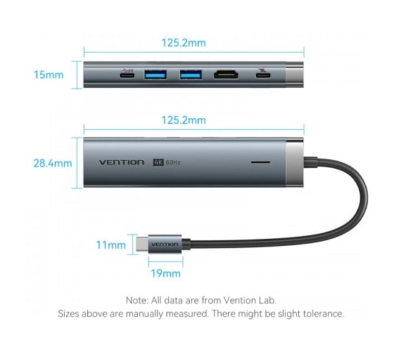 Мультифункциональный хаб VENTION USB-C 6 в 1 TGNHB
