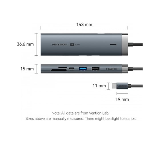 Мультифункциональный хаб VENTION USB-C 9 в 1 TGVHB