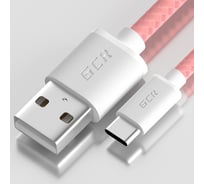 Кабель TypeC GCR 1.5m для быстрой зарядки, розовый нейлон, 28/ 24 AWG, VIV51I709