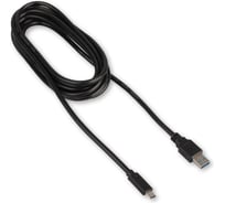 Кабель Cablexpert USB3.0, AM/Type-C, 3А, 36Вт, QC3.0, медь, двойн.экран, Pro, 3м, черный, пакет, CCP-USB3-AMCM-3M