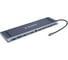 Док-станция Gembird Type-C, 12в1: 2xUSB3.1, USB2.0, RJ45, Type-C PD87W, Jack 3.5, SD/TF, 2xHDMI, VGA, Type-C, кабель 23см, алюминий, UHB-D6 1