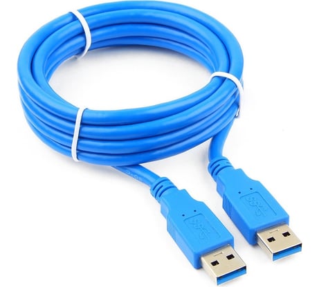 Кабель USB Cablexpert 3.0 AM/AM 1.8м медь, экран синий пакет CCP-USB3-AMAM-6