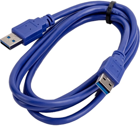Кабель USB Cablexpert 3.0 AM/AM 1.8м медь, экран синий пакет CCP-USB3-AMAM-6