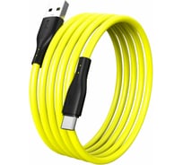 Кабель ОФИСМАГ S21 USB-Type-C, 1 м, 3 А, для зарядки и передачи данных, желтый 93409 514170