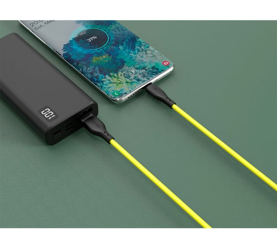 Кабель ОФИСМАГ S21 USB-Type-C, 1 м, 3 А, SMARTBUY, для зарядки и передачи данных, желтый 93409 514170