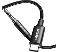 Кабель аудиоадаптер UGREEN CM450 55734 USB-C Male to 3.5mm Male Audio Cable Adapter, 1м, черный 55734_