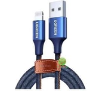 Кабель UGREEN US199 Lightning to USB-A 2.0 Cable, 1.5м, синий джинсовый 80634