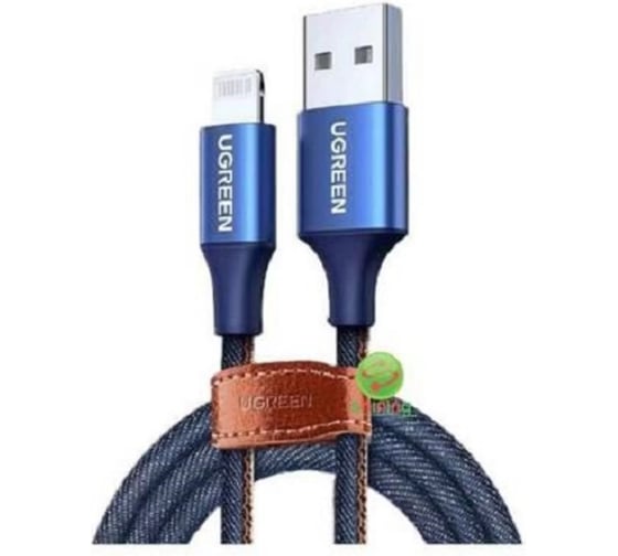 Кабель UGREEN US199 Lightning to USB-A 2.0 Cable, 1.5м, синий джинсовый 80634