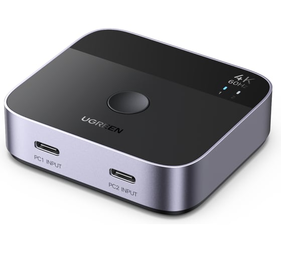 Переключатель UGREEN AW502 55451 USB-C Switch 2 In 1 Out 4K60Hz, черный 55451_ 1