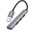 Разветвитель Hoco USB3.0/2.0 HB26, 3xUSB2.0, USB3.0, кабель USB 13см, темный алюминий, 6931474765468 1