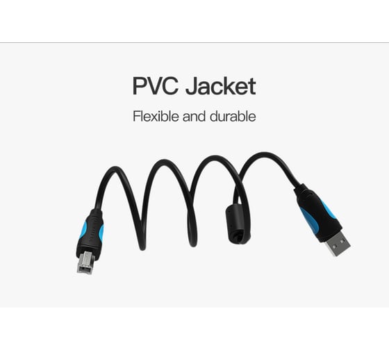 Кабель VENTION USB 2.0 AM/BM - 10м. Черный VAS-A16-B1000