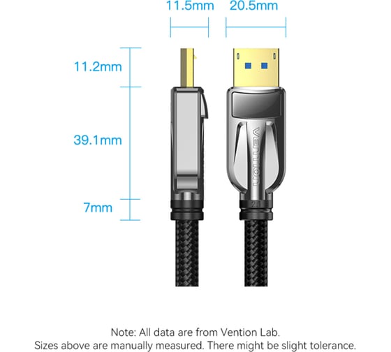 Кабель VENTION DisplayPort v2.1 20M/20M - 3м HGABI