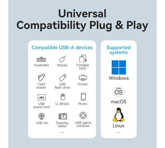 Концентратор VENTION OTG USB 3.0 на 4 порта Серый - 1м. CHLHF