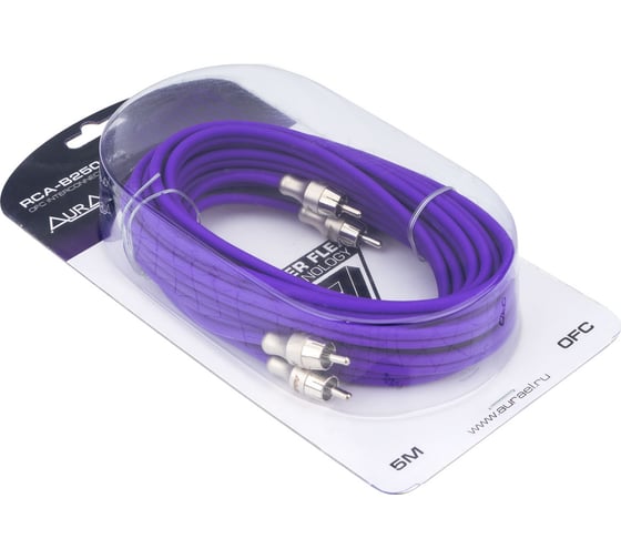 RCA кабель AurA 5 метров, 2 канала, бескислородная медь (OFC), двойной экран RCA-B250MKII