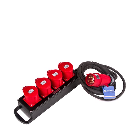 Промышленный удлинитель на колодке Атлант КГ 5x4 5м (4x380В 32А CEE 5P) ТЕН303-162 1