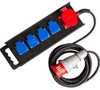 Промышленный удлинитель на колодке Атлант КГ 5x2,5 10м (1x380В 32А CEE 5P/4x220В 16А SCHUCO) ТЕН303-157