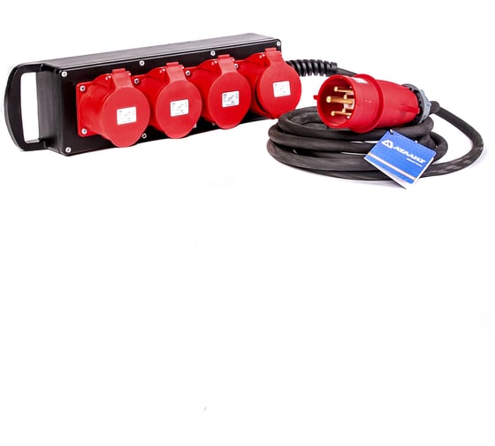 Промышленный удлинитель на колодке Атлант КГ 5x4 10м (4x380В 32А CEE 5P) ТЕН303-163 1