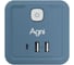 Тройник для розетки AGNI 4 розетки 220 + 2 USB + 1 Type C, синий TP-WJ3U4E-C-blue 3