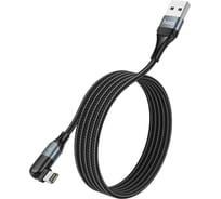 USB кабель Hoco U100 Orbit для Lightning 2.4А, длина 1.2м, черный 819390