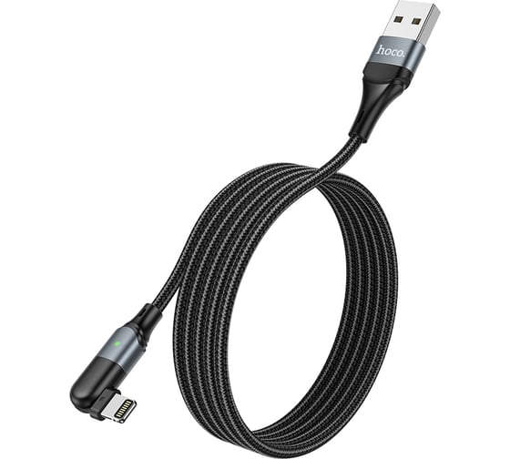 USB кабель Hoco U100 Orbit для Lightning 2.4А, длина 1.2м, черный 819390