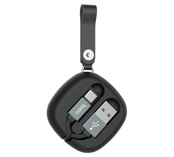 USB кабель Hoco U33 Retractable для Type-C, 2.0А, длина 0,9м, черный 648426 1